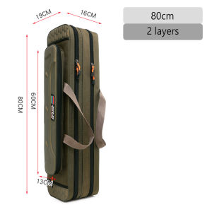 Multipurpose Fishing Rod Case 2-4 Layer Adjustable Lightweight Travel Lure Storage Saltwater Freshwater Ready Durable Tackle Bag