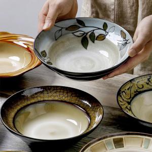 OMK เซรามิกสไตล์ญี่ปุ่น8.5นิ้วจานพาสต้าชามสลัดจานอาหารถาดอบ