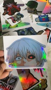 Stiker Hologram Tokyo Ghoul ukuran 8 cm