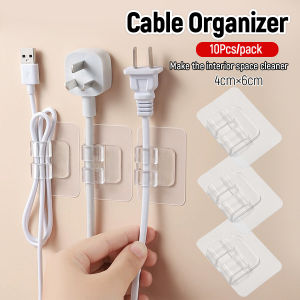 Vacaka 10Pcs/pack Cable Management Clips Plastic Wall Desk Cable Organizer Car Floor Mat Fixed Stickers