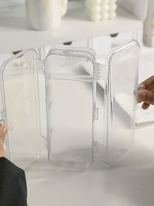 Kotak Pensil Transparan Double Layer Bisa disekat Pencil Case Box Tempat Pensil