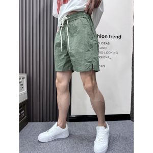 Quần Short Thể Thao Mùa Hè Mỏng Thoáng Khí Nhanh Khô Cho Nam Quần Dài Đến Giữa Bắp Chân Thời Trang Thường Ngày Cho Cặp Đôi Có Dây Rút Màu Trơn