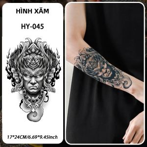 Mặt Nạ Hannya Nhãn Dán Hình Xăm Tạm Thời Không Thấm Nước Thực Tế Lâu Dài Hình Xăm Giả Bán Vĩnh Viễn Cho 1-2 Tuần 14+ Năm
