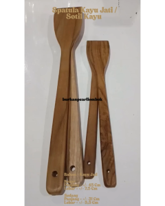 Spatula Sotel Tanggung Sutil Anti Panas Bahan Kayu Jati Tebal Centong Murah Serbaguna