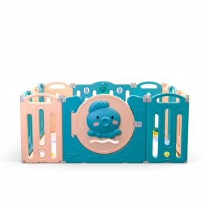 PLAYFENCE HIPPO FENCE FOR BABIES WITH MAT OCEAN BALLS BASKETBALL HOOPS FERRULE RING SHOOTING PLAYPEN PLAY SET