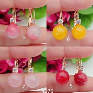 Anting Giok Lapis Emas Awet Anti Luntur Cantik Berkilau Gold