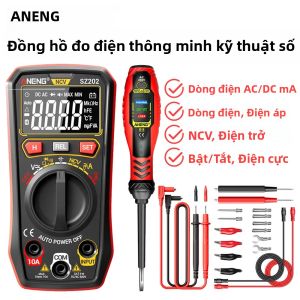 Bộ Đồng Hồ Vạn Năng Kỹ Thuật Số ANENG SZ202 Với Bút Thử Điện Áp Nổi Bật B18 Dụng Cụ Chuyên Nghiệp Cho Thợ Điện Để Đo Điện Áp AC/DC