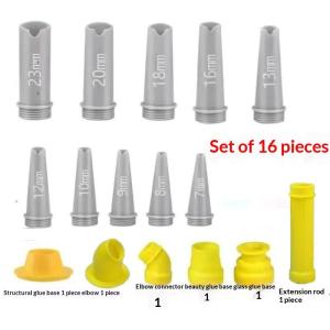 15Pcs Reusable Caulking Finisher Tool Kit Plastic with Connection Bases Nozzle for Floor Grout Smoothing DIY Decoration Work