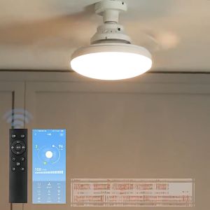 Smart Ceiling Fan Light Inverter with App Control Invisible Ceiling Fan With Light Retractable Blades Modern 3 Colors LED Light Electric Fan Socket Fan Timer for Bedroom Living Room Fandelier