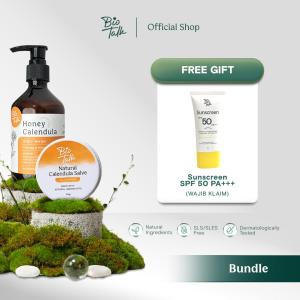 Biotalk Bundle Eczema Psoriasis - Extra Calming | No SLS/SLES | Steroid Free | Sabun Mandi Cair Natural | Salep | Lotion | Melembabkan Menenangkan dan Meredakan Kemerahan Gatal pada Kulit Eksim Psoriasis Sensitif Alergi Kering