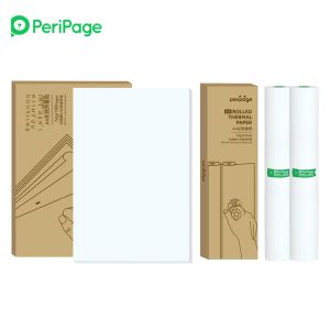 Peripage เครื่องพิมพ์ A4ขนาดเล็กแห้งเร็วและจัดเก็บเป็นเวลานานกระดาษระบายความร้อนต่อเนื่อง100แผ่นกระดาษความร้อนกระดาษพับได้