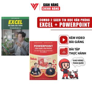 Combo 2 Cuốn Sách Excel Và Power Point ĐÀO TẠO TIN HỌC Chuyên Ứng Dụng Văn Phòng Tặng Kèm Video Khóa Học + Tặng 101 Phím Tắt + Bảng Hàm + Nhãn Dán