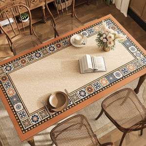 American Style Vintage Tablecloth Heat Resistant Dining Table Mat PVC Material Floral Pattern Home Decor Kitchen Table Pad