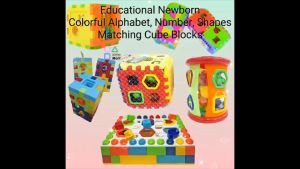 Educational Newborn Colorful Alphabet Number Shapes Matching Cube Blocks 教育新生儿彩色字母、数字、形状匹配立方体块Abjad Berwarna-warni Baru Lahir Pendidikan Nombor Bentuk Blok Kiub Padanan