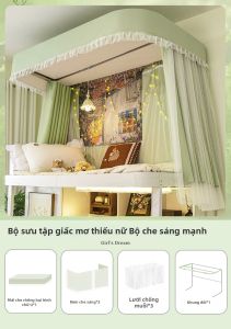 YANYANGTIAN | Rèm Cửa Chống Nắng Hình U Bằng Vải Nguyên Chất Không Phủ Cho Ký Túc Xá