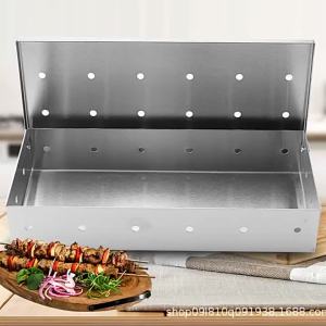 Stainless Steel Smoker Box for Gas BBQ Wood Chip SmokerMeat Smoker Outdoor Cooking Tool No Power Required bbq accessories