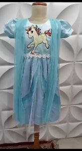 Dress kuda poni anak perempuan usia 3 - 7 tahun / gaun pesta anak lengan pendek - baju princess ulang tahun terbaru
