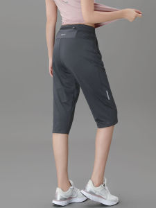 Womens Sporty Thin Quick Dry Seven-Five Pants Slimming Large Size Casual Running Yoga Elastic Seven-Five Shorts Fitness Trousers