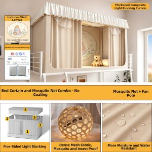 YANYANGTIAN | Privacy Sun Blocking Mosquito Net Bed Curtain