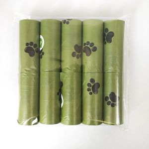 New Pet Biodegradable Trash Bag Dog Poop Bags Bulk Biobase Scented Poo Bag Degradable Cat Waste Bags Dog Poop Dispenser Gifts