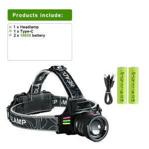 50000000LM Ultra Powerful LED Headlamp Rechargeable High Power Head Flashlight Head Torch Fishing Hunting Headlight 18650