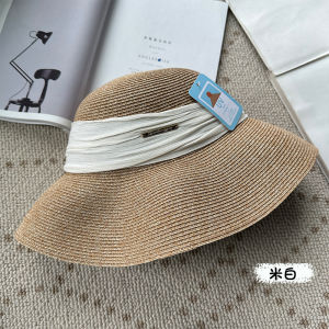 Elegant Ribbon Straw Hat Large Brim Feminine Summer Sun Protection Cap Womens UV Protection Hat Spring Autumn Outdoors Hat