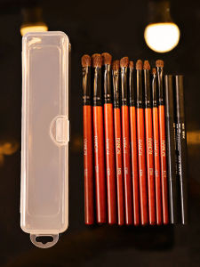 Portable Makeup Brush Storage Box Eyebrow Pencil Organizer Dustproof Compact Makeup Artist Bridal Touchup Space Saving