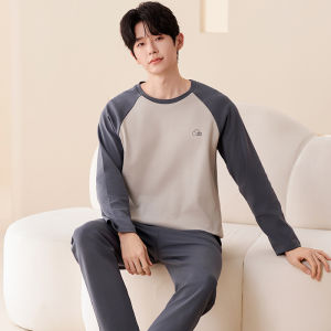 Bộ đồ ngủ MiiOW nam làm bằng vải cotton dài tay thoải mái