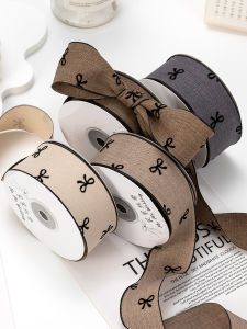 ริบบิ้นไหมทอสูงที่เข้ารหัสแล้วพร้อมโบว์ผีเสื้อพิมพ์ลายสไตล์สุดเก๋สำหรับตกแต่งผม DIY ทำมือจากจีนแผ่นดินใหญ่