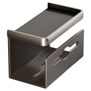Bathroom Toilet Tissue Box Holder Wall Mounted No Drilling Required Paper Towel Rack Mobile Phone Storage Shelf Grey
