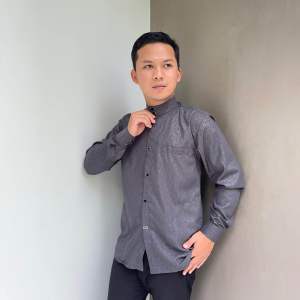 HM - Atasan baju kemeja koko pria dewasa muslim terbaru elegan trendi syari terkini lengan panjang KEMKO SULTAN BISA Seragam.