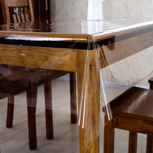 PVC Thin Drooping Dining Table Cushion Transparent Plastic Soft Glass Tablecloth Protective Film Waterproof No-Clean Tablecloth