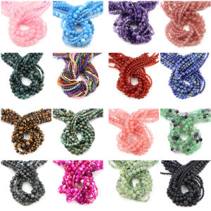 4 6 8 10mm Natural Stone Round Tiger Eye Amethyst Agate Amazonite Jades Spacer Beads For Jewelry Making Diy Bracelet Needlework