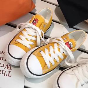 COD  Hand Painted Sesame Street Canvas Shoes Female Students Fall New Korean Style Fashion Shoes All-Match White Shoes Graffiti Board Shoes  CNN