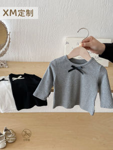 Girls Long Sleeve T-Shirt Soft Comfortable Cotton Polyester Blend Spring Autumn New Style Children Baby Fashionable Korean Version Base Shirt