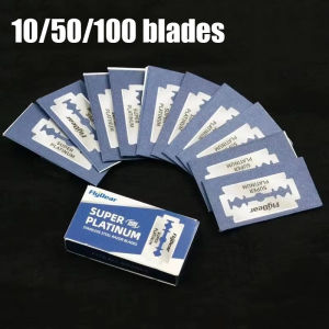 10/50/100blades New Stainless Steel Shaver With Double-Edged Blades MenS Safety Shaver Professional Hairdressing Tool Shaver