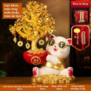 Ji Shanyuan | Quà Tặng Trang Trí Mèo May Mắn và Cây Tài Lộc