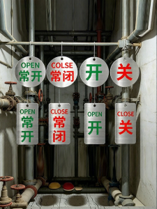 RUIKELAIXIANG | Open/Closed Fire Protection Device Status Signage Stainless Steel Plate
