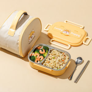 Insulated Lunch Box 304 Stainless Steel Divided Plate Bento
