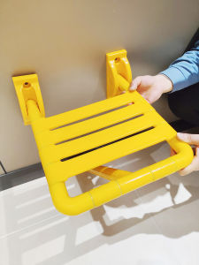 Bathroom Shower Folding Stool Elderly Bathing Chair Extended Faucet Long Tube Anti-splash Device Metal Wall Mounted Bench