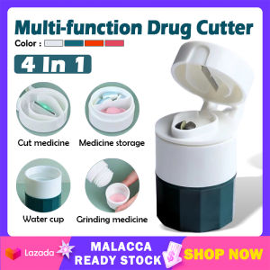 Medicine Cracker Cutter Grinding Pill Box Cutting Tablets Box Portable Pill Splitter Box Medicine Storage Crusher Cutting Grinder