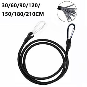 30-210cm Outdoor Elastic Rope with Black and Silver Hooks Lightweight Suitable for Luggage Bundling and Tent Setup