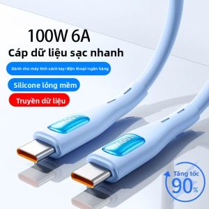 Cáp Sạc Nhanh 100W 6A Type-C Sang Type-C Truyền Dữ Liệu Cho Samsung S24 Xiaomi MacBook iPad Pro - Chất Liệu PVC Sạc & Đồng Bộ Hóa