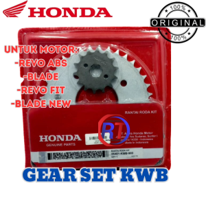 GEAR SET+RANTAI KWB HONDA ORIGINAL UNTUK MOTOR BLADE 110 OLD/NEW REVO ABS REVO ABSOLUTE REVO FIT ORI