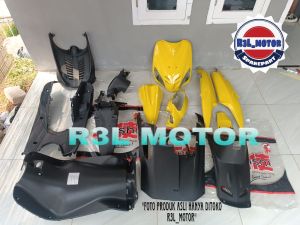 cover ful body kasar dan halus Yamaha Mio sporty kuning full set