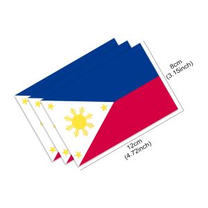 3Pcs Philippines Flag Stickers Vinyl Waterproof Decals Car Body Bumper Rear Window Moto Wall Laptop Personality DIY Decoration