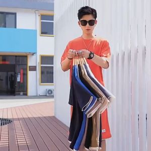 12H Kirim-one set korean style baju kaos oversize pria celana pendek pria jumbo baju setelan pria