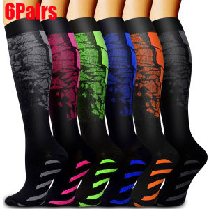 1/3/6 Pairs Sport Compression Stockings Nursing Women and Men Stockings Nursing Hiking Travel Flight Socks Running Fitness Socks