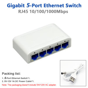 RJ45 5/8 Port 10/100/1000Mbps Fast Ethernet Switch New Version High-Speed Network for Office Home LAN PC