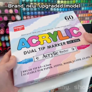 168 Colors Dual-tip Acrylic Paint Markers Brush Tip Water Based Acrylic Markers with Automatic Ink Control System Waterproof Acrylic Paint Pens for Rock Painting Wood Fabric Egg Christmas Gift
